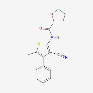 molecular formula C17H16N2O2S B4757048 N-(3-cyano-5-methyl-4-phenylthiophen-2-yl)tetrahydrofuran-2-carboxamide 
