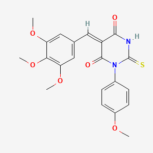 molecular formula C21H20N2O6S B4757134 (5Z)-1-(4-methoxyphenyl)-2-sulfanylidene-5-[(3,4,5-trimethoxyphenyl)methylidene]-1,3-diazinane-4,6-dione 