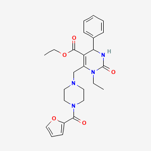 molecular formula C25H30N4O5 B4757219 ETHYL 1-ETHYL-6-{[4-(2-FURYLCARBONYL)PIPERAZINO]METHYL}-2-OXO-4-PHENYL-1,2,3,4-TETRAHYDRO-5-PYRIMIDINECARBOXYLATE 