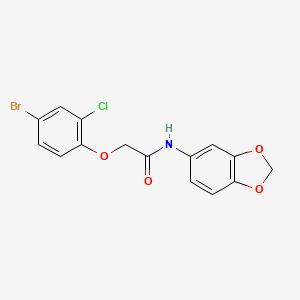 molecular formula C15H11BrClNO4 B4757242 N-(1,3-benzodioxol-5-yl)-2-(4-bromo-2-chlorophenoxy)acetamide CAS No. 6634-86-2
