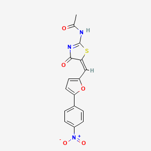 molecular formula C16H11N3O5S B4757318 N-[(5E)-5-[[5-(4-nitrophenyl)furan-2-yl]methylidene]-4-oxo-1,3-thiazol-2-yl]acetamide 