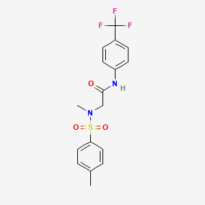 molecular formula C17H17F3N2O3S B4757457 N~2~-methyl-N~2~-[(4-methylphenyl)sulfonyl]-N-[4-(trifluoromethyl)phenyl]glycinamide 