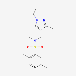 molecular formula C16H23N3O2S B4757661 N~1~-[(1-ETHYL-3-METHYL-1H-PYRAZOL-4-YL)METHYL]-N~1~,2,5-TRIMETHYL-1-BENZENESULFONAMIDE 