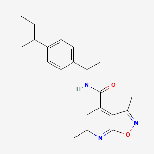 molecular formula C21H25N3O2 B4757669 N~4~-{1-[4-(SEC-BUTYL)PHENYL]ETHYL}-3,6-DIMETHYLISOXAZOLO[5,4-B]PYRIDINE-4-CARBOXAMIDE 