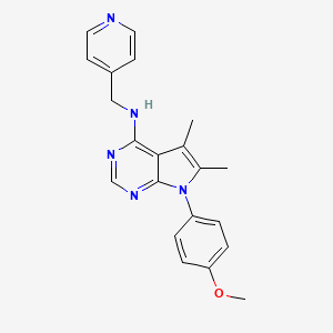 molecular formula C21H21N5O B4758015 N-[7-(4-METHOXYPHENYL)-5,6-DIMETHYL-7H-PYRROLO[2,3-D]PYRIMIDIN-4-YL]-N-(4-PYRIDYLMETHYL)AMINE 