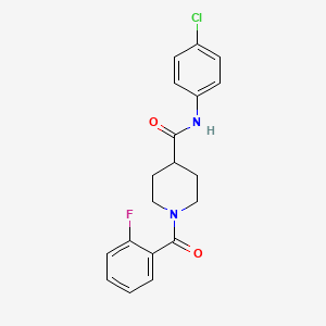 molecular formula C19H18ClFN2O2 B4758068 N-(4-chlorophenyl)-1-(2-fluorobenzoyl)piperidine-4-carboxamide 