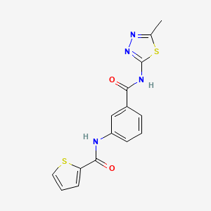 molecular formula C15H12N4O2S2 B4758177 N-[3-[(5-methyl-1,3,4-thiadiazol-2-yl)carbamoyl]phenyl]thiophene-2-carboxamide 