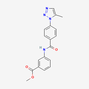 molecular formula C18H16N4O3 B4758283 methyl 3-({[4-(5-methyl-1H-1,2,3-triazol-1-yl)phenyl]carbonyl}amino)benzoate 