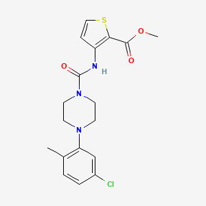 molecular formula C18H20ClN3O3S B4758301 METHYL 3-({[4-(5-CHLORO-2-METHYLPHENYL)PIPERAZINO]CARBONYL}AMINO)-2-THIOPHENECARBOXYLATE 