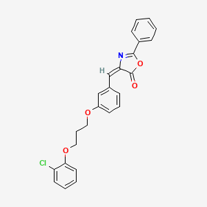 molecular formula C25H20ClNO4 B4758308 (4E)-4-[[3-[3-(2-chlorophenoxy)propoxy]phenyl]methylidene]-2-phenyl-1,3-oxazol-5-one 