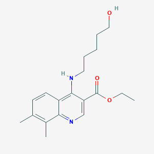 molecular formula C19H26N2O3 B4758388 Ethyl 4-(5-hydroxypentylamino)-7,8-dimethylquinoline-3-carboxylate 