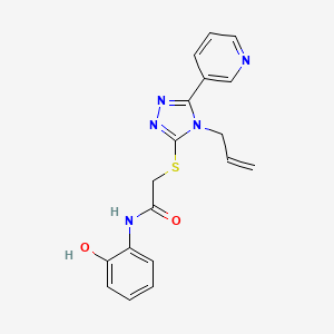 molecular formula C18H17N5O2S B4758486 N-(2-hydroxyphenyl)-2-{[4-(prop-2-en-1-yl)-5-(pyridin-3-yl)-4H-1,2,4-triazol-3-yl]sulfanyl}acetamide 