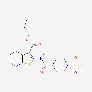 molecular formula C19H28N2O5S2 B4758551 PROPYL 2-({[1-(METHYLSULFONYL)-4-PIPERIDYL]CARBONYL}AMINO)-4,5,6,7-TETRAHYDRO-1-BENZOTHIOPHENE-3-CARBOXYLATE 