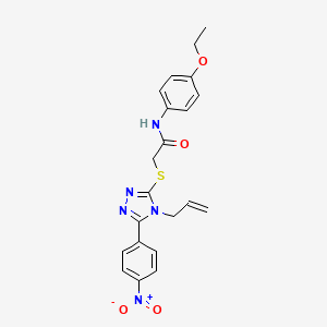 molecular formula C21H21N5O4S B4758575 N-(4-ethoxyphenyl)-2-{[5-(4-nitrophenyl)-4-(prop-2-en-1-yl)-4H-1,2,4-triazol-3-yl]sulfanyl}acetamide 