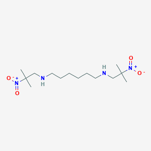 molecular formula C14H30N4O4 B047586 1,6-Hexanediamine, N,N'-bis(2-methyl-2-nitropropyl)- CAS No. 114136-87-7