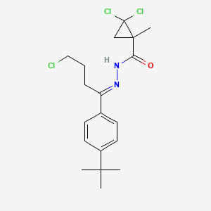 molecular formula C19H25Cl3N2O B4758661 N'-[(1E)-1-(4-tert-butylphenyl)-4-chlorobutylidene]-2,2-dichloro-1-methylcyclopropanecarbohydrazide 