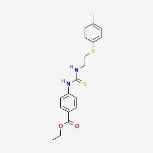 molecular formula C19H22N2O2S2 B4758768 Ethyl 4-[({2-[(4-methylphenyl)sulfanyl]ethyl}carbamothioyl)amino]benzoate 