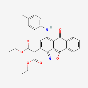 molecular formula C28H24N2O6 B4758871 DIETHYL 2-[6-OXO-5-(4-TOLUIDINO)-6H-ANTHRA[1,9-CD]ISOXAZOL-3-YL]MALONATE 