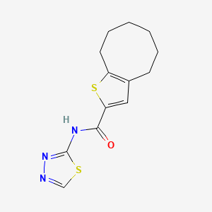 molecular formula C13H15N3OS2 B4758906 N-(1,3,4-thiadiazol-2-yl)-4,5,6,7,8,9-hexahydrocycloocta[b]thiophene-2-carboxamide 