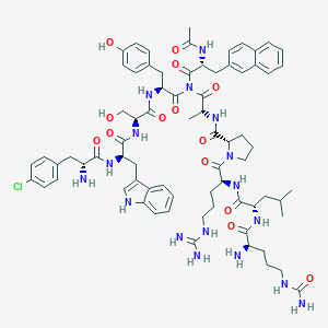 molecular formula C73H94ClN17O14 B047590 LHRH, N-ac-Nal(1)-4-Cl-phe(2)-trp(3)-cit(6)-alanh2(10)- CAS No. 120287-84-5