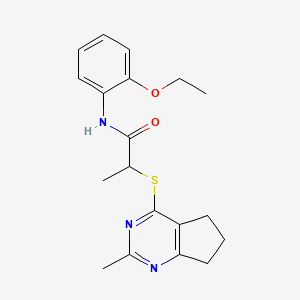 molecular formula C19H23N3O2S B4759030 N-(2-ETHOXYPHENYL)-2-({2-METHYL-5H,6H,7H-CYCLOPENTA[D]PYRIMIDIN-4-YL}SULFANYL)PROPANAMIDE 