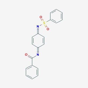 molecular formula C19H14N2O3S B047591 Benzamide, N-[4-[(phenylsulfonyl)imino]-2,5-cyclohexadien-1-ylidene]- CAS No. 124400-30-2