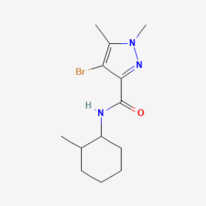 molecular formula C13H20BrN3O B4759224 4-BROMO-1,5-DIMETHYL-N~3~-(2-METHYLCYCLOHEXYL)-1H-PYRAZOLE-3-CARBOXAMIDE 
