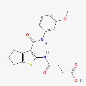 molecular formula C19H20N2O5S B4759232 3-({3-[(3-METHOXYPHENYL)CARBAMOYL]-4H,5H,6H-CYCLOPENTA[B]THIOPHEN-2-YL}CARBAMOYL)PROPANOIC ACID 