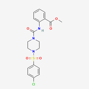 molecular formula C19H20ClN3O5S B4759377 METHYL 2-[({4-[(4-CHLOROPHENYL)SULFONYL]PIPERAZINO}CARBONYL)AMINO]BENZOATE 
