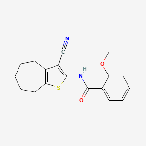 molecular formula C18H18N2O2S B4759512 N~1~-(3-CYANO-5,6,7,8-TETRAHYDRO-4H-CYCLOHEPTA[B]THIOPHEN-2-YL)-2-METHOXYBENZAMIDE 