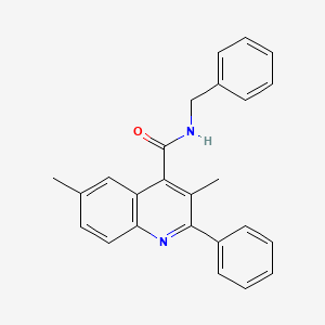 molecular formula C25H22N2O B4759582 N-benzyl-3,6-dimethyl-2-phenylquinoline-4-carboxamide 