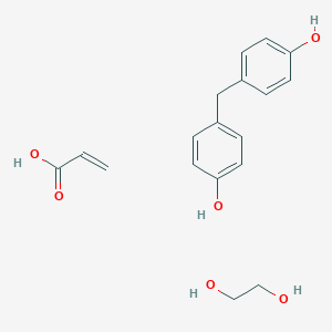 molecular formula C18H22O6 B047596 Ethane-1,2-diol;4-[(4-hydroxyphenyl)methyl]phenol;prop-2-enoic acid CAS No. 120750-67-6