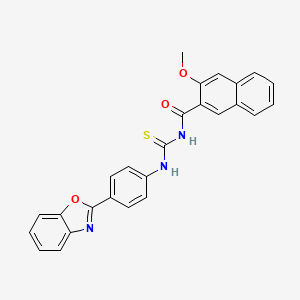molecular formula C26H19N3O3S B4759681 N-{[4-(1,3-benzoxazol-2-yl)phenyl]carbamothioyl}-3-methoxynaphthalene-2-carboxamide 