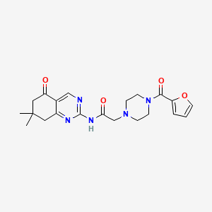 molecular formula C21H25N5O4 B4759723 N-(7,7-DIMETHYL-5-OXO-5,6,7,8-TETRAHYDROQUINAZOLIN-2-YL)-2-[4-(FURAN-2-CARBONYL)PIPERAZIN-1-YL]ACETAMIDE 