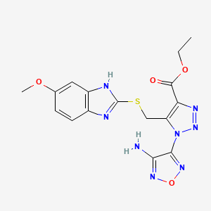 molecular formula C16H16N8O4S B4759749 ETHYL 1-(4-AMINO-1,2,5-OXADIAZOL-3-YL)-5-{[(5-METHOXY-1H-1,3-BENZODIAZOL-2-YL)SULFANYL]METHYL}-1H-1,2,3-TRIAZOLE-4-CARBOXYLATE 
