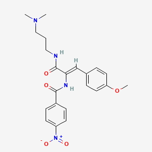 molecular formula C22H26N4O5 B4759886 N-[(Z)-1-({[3-(dimethylamino)propyl]amino}carbonyl)-2-(4-methoxyphenyl)ethenyl]-4-nitrobenzamide 