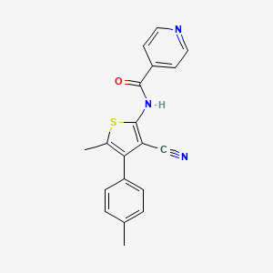 molecular formula C19H15N3OS B4759942 N-[3-cyano-5-methyl-4-(4-methylphenyl)thiophen-2-yl]pyridine-4-carboxamide 