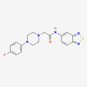 molecular formula C18H18FN5OS B4759955 N-(2,1,3-BENZOTHIADIAZOL-5-YL)-2-[4-(4-FLUOROPHENYL)-1-PIPERAZINYL]ACETAMIDE 