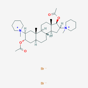 molecular formula C35H60BrN2O4+ B000476 [(2S,3S,5S,8R,9S,10S,13S,14S,16S,17R)-17-acetyloxy-10,13-dimethyl-2,16-bis(1-methylpiperidin-1-ium-1-yl)-2,3,4,5,6,7,8,9,11,12,14,15,16,17-tetradecahydro-1H-cyclopenta[a]phenanthren-3-yl] acetate bromide CAS No. 15500-66-0