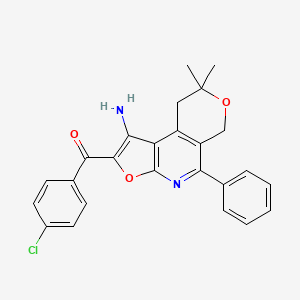 molecular formula C25H21ClN2O3 B4760004 Methanone, (1-amino-8,9-dihydro-8,8-dimethyl-5-phenyl-6H-furo(2,3-b)pyrano(4,3-d)pyridin-2-yl)(4-chlorophenyl)- CAS No. 172985-32-9
