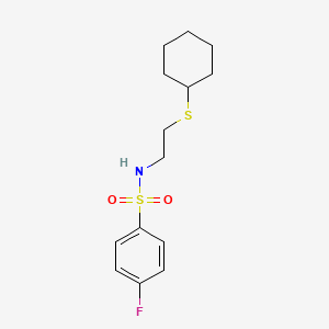 molecular formula C14H20FNO2S2 B4760022 N-[2-(cyclohexylsulfanyl)ethyl]-4-fluorobenzenesulfonamide 