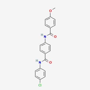molecular formula C21H17ClN2O3 B4760025 N~1~-{4-[(4-Chloroanilino)carbonyl]phenyl}-4-methoxybenzamide 