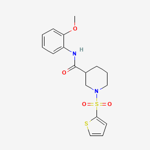 molecular formula C17H20N2O4S2 B4760101 N-(2-methoxyphenyl)-1-(thiophene-2-sulfonyl)piperidine-3-carboxamide 