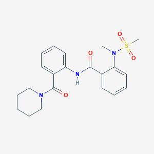 molecular formula C21H25N3O4S B4760192 2-[methyl(methylsulfonyl)amino]-N-[2-(piperidin-1-ylcarbonyl)phenyl]benzamide 