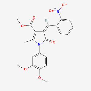 molecular formula C22H20N2O7 B4760311 methyl (4Z)-1-(3,4-dimethoxyphenyl)-2-methyl-4-[(2-nitrophenyl)methylidene]-5-oxopyrrole-3-carboxylate 