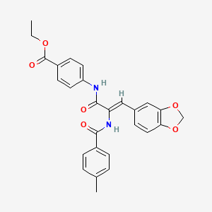molecular formula C27H24N2O6 B4760528 ethyl 4-[[(Z)-3-(1,3-benzodioxol-5-yl)-2-[(4-methylbenzoyl)amino]prop-2-enoyl]amino]benzoate 