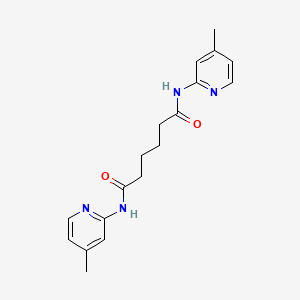 molecular formula C18H22N4O2 B4760793 N,N'-bis(4-methylpyridin-2-yl)hexanediamide 
