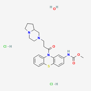 molecular formula C24H32Cl2N4O4S B4760938 methyl N-[10-[3-(3,4,6,7,8,8a-hexahydro-1H-pyrrolo[1,2-a]pyrazin-2-yl)propanoyl]phenothiazin-2-yl]carbamate;hydrate;dihydrochloride 