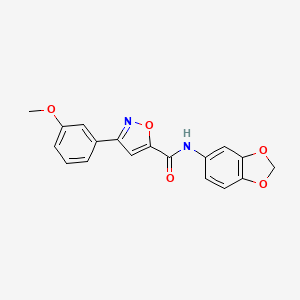 molecular formula C18H14N2O5 B4761013 N-(2H-1,3-BENZODIOXOL-5-YL)-3-(3-METHOXYPHENYL)-1,2-OXAZOLE-5-CARBOXAMIDE 