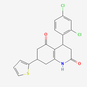 molecular formula C19H15Cl2NO2S B4761017 4-(2,4-DICHLOROPHENYL)-7-(THIOPHEN-2-YL)-1,2,3,4,5,6,7,8-OCTAHYDROQUINOLINE-2,5-DIONE 